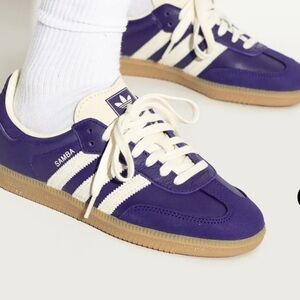 Adidas Samba Purple & White Women's Shoes Size 9 NEW